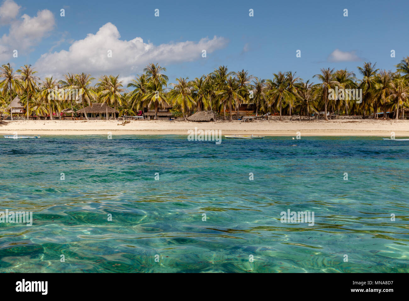 Avis de Nemberala Beach à partir de la mer. Rote Island, East Nusa Tenggara province, Indonésie Banque D'Images