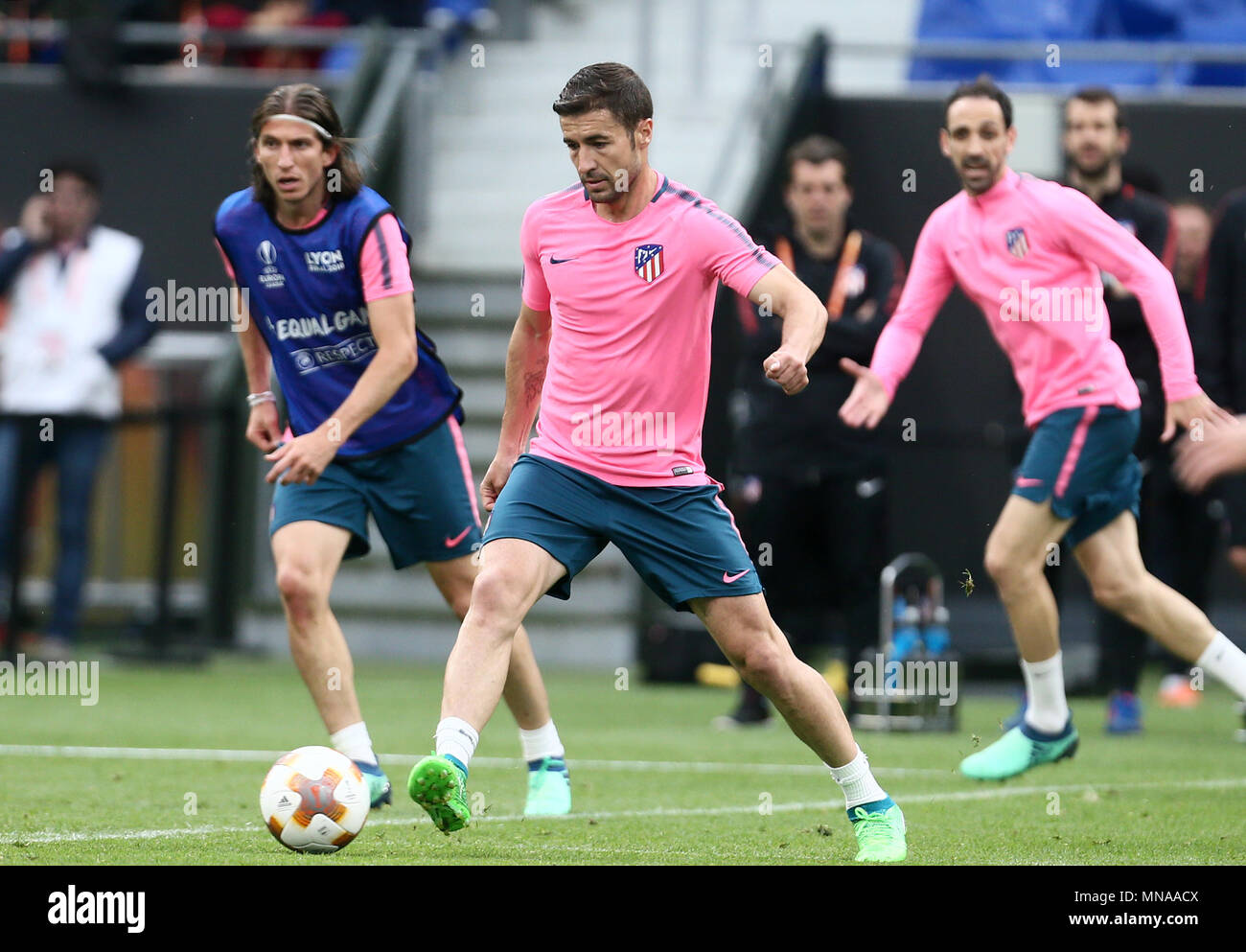 Gabi de l'Atletico Madrid Atletico Madrid au cours d'une session de formation, avant la finale de la Ligue Europa, au Parc Olympique Lyonnais le 15 mai 2018 à Lyon, France. (Photo de Leila Coker/phcimages.com) Banque D'Images