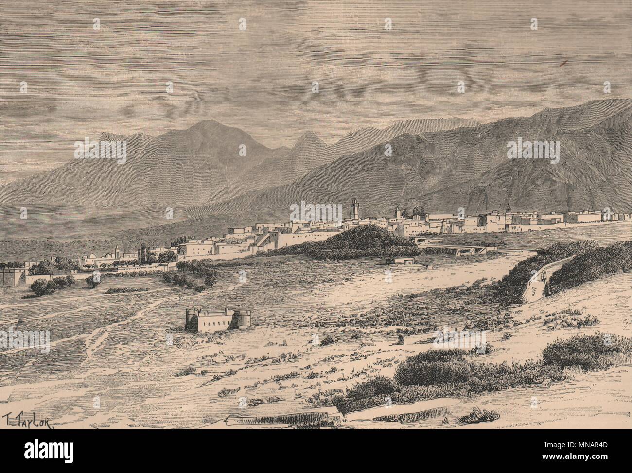 Vue générale de Tetuan. Maroc 1885 ancienne vintage print photo Banque D'Images