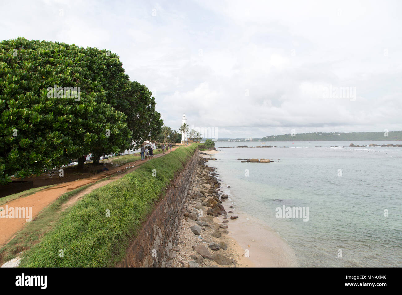 La digue à Galle au Sri Lanka. Les remparts ont été une fois murs de défense. Banque D'Images