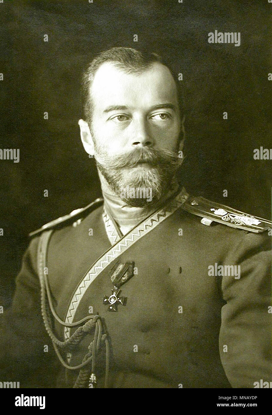 Nicolas II de Russie, Nicolas II ou Nicolas II (1868 - 1918), Saint Nicolas II de Russie dans l'Église orthodoxe russe, a été le dernier empereur de Russie, décision du 1 novembre 1894 jusqu'à son abdication forcée le 15 mars 1917 Banque D'Images