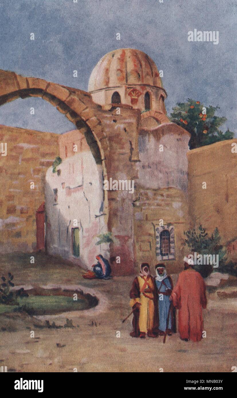 Damas. Mausolée de Saladin par Margaret Thomas. La Syrie 1908 old print Banque D'Images