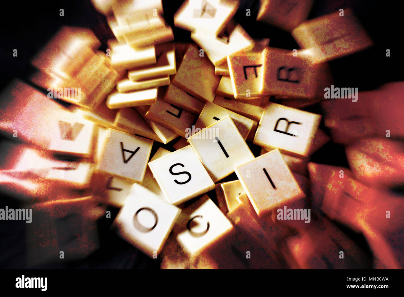 Pile de lettres de l'alphabet - effet de zoom Banque D'Images