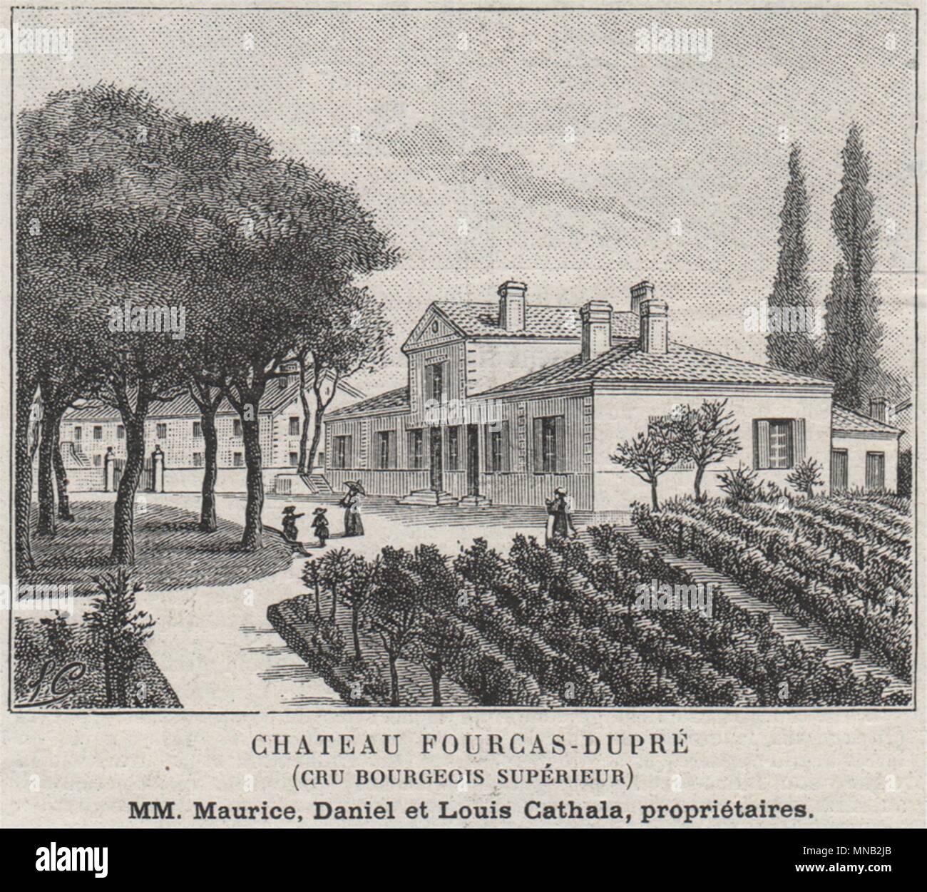 MÉDOC. LISTRAC. Château Fourcas-Dupré (Cru Bourgeois Supérieur). Petite 1908 Banque D'Images