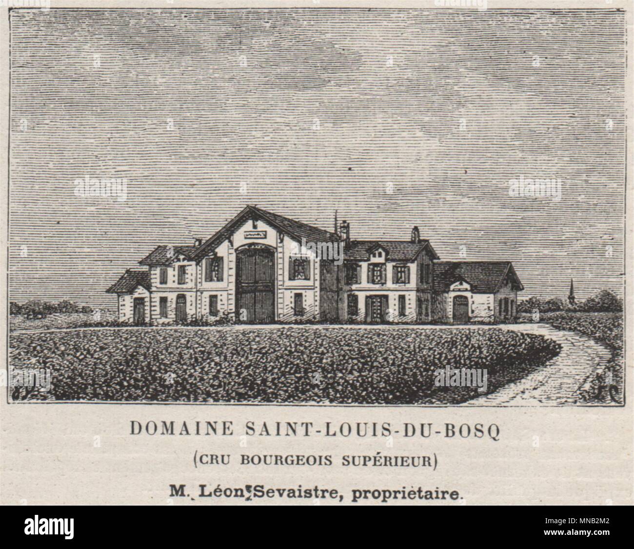 MÉDOC SAINT-JULIEN Château Saint-Louis-du-Bosq Cru Bourgeois Supérieur petit 1908 Banque D'Images