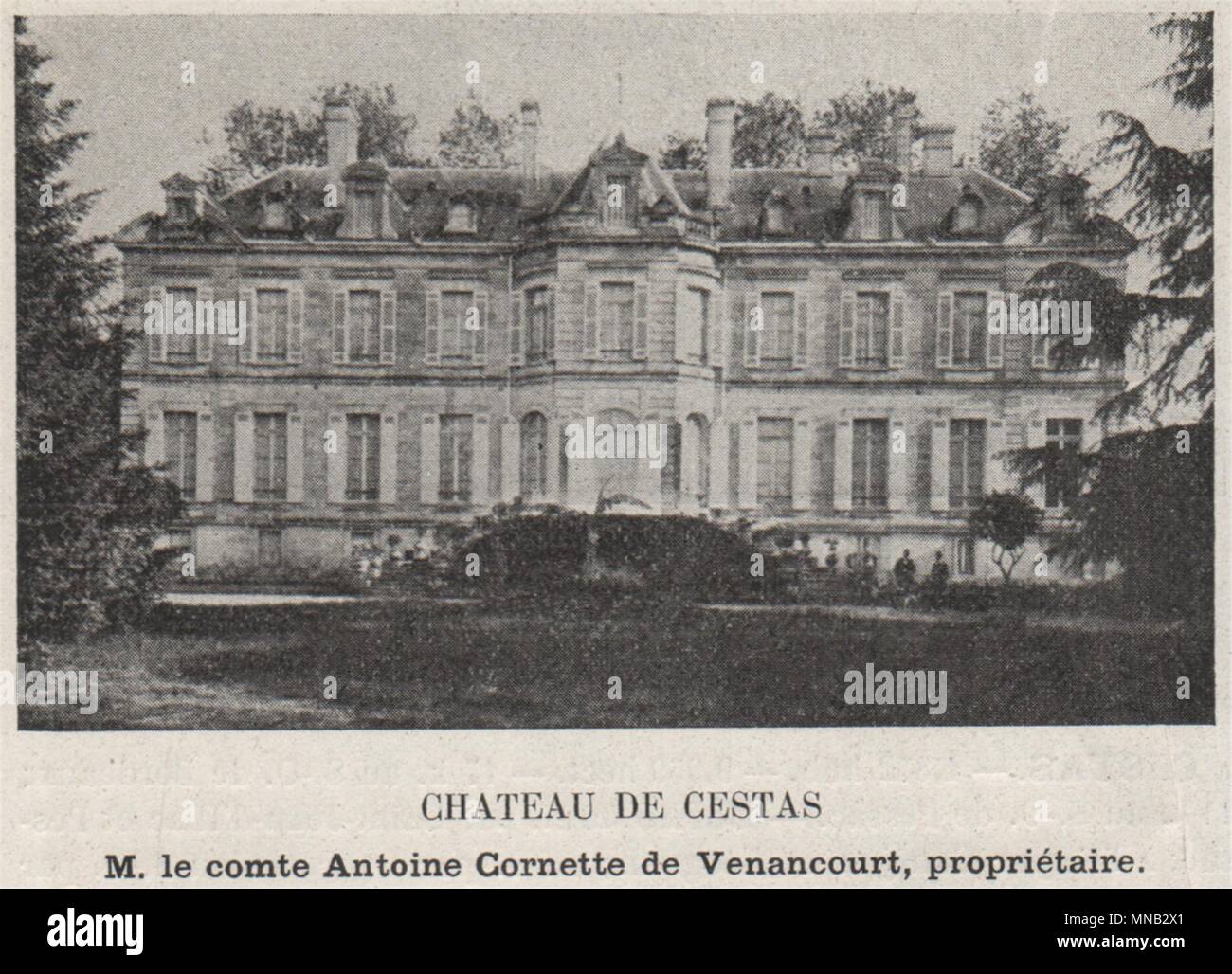 Des tombes. CESTAS. Chateau de Cestas. Venancourt. Bordeaux. Petit vieux 1908 imprimer Banque D'Images