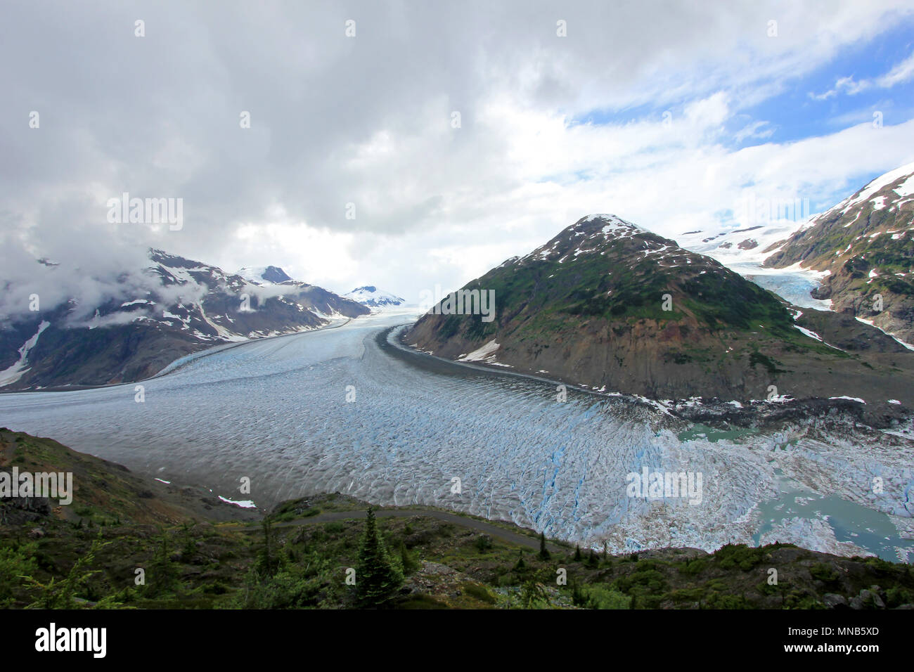 Glacier Salmon près de Hyder, Alaska et Stewart, le Canada, le glacier est situé sur le côté canadien de la booarder en Colombie-Britannique Banque D'Images