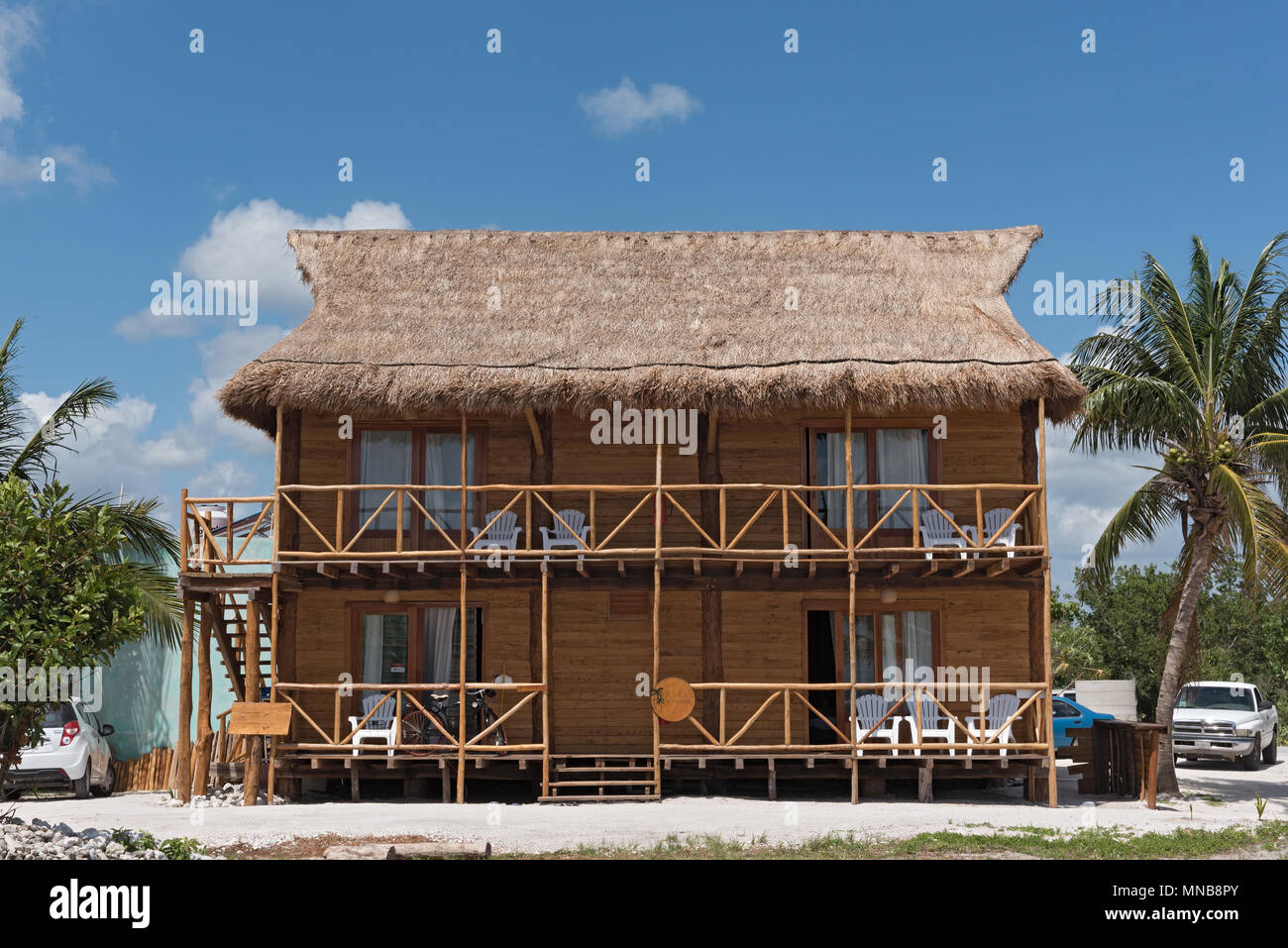 Maison en bois dans le centre de Patong beach, Quintana Roo, Mexique Banque D'Images