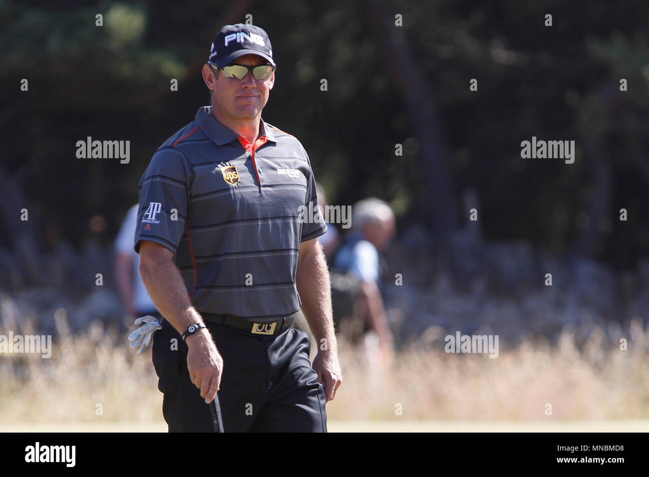 MUIRFIELD en Écosse - 19 juillet : Lee Westwood à la 6e verte pendant le deuxième tour de l'Open Championship 2013 à Muirfield Golf Club Le 19 juillet 2013 en Ecosse. Banque D'Images