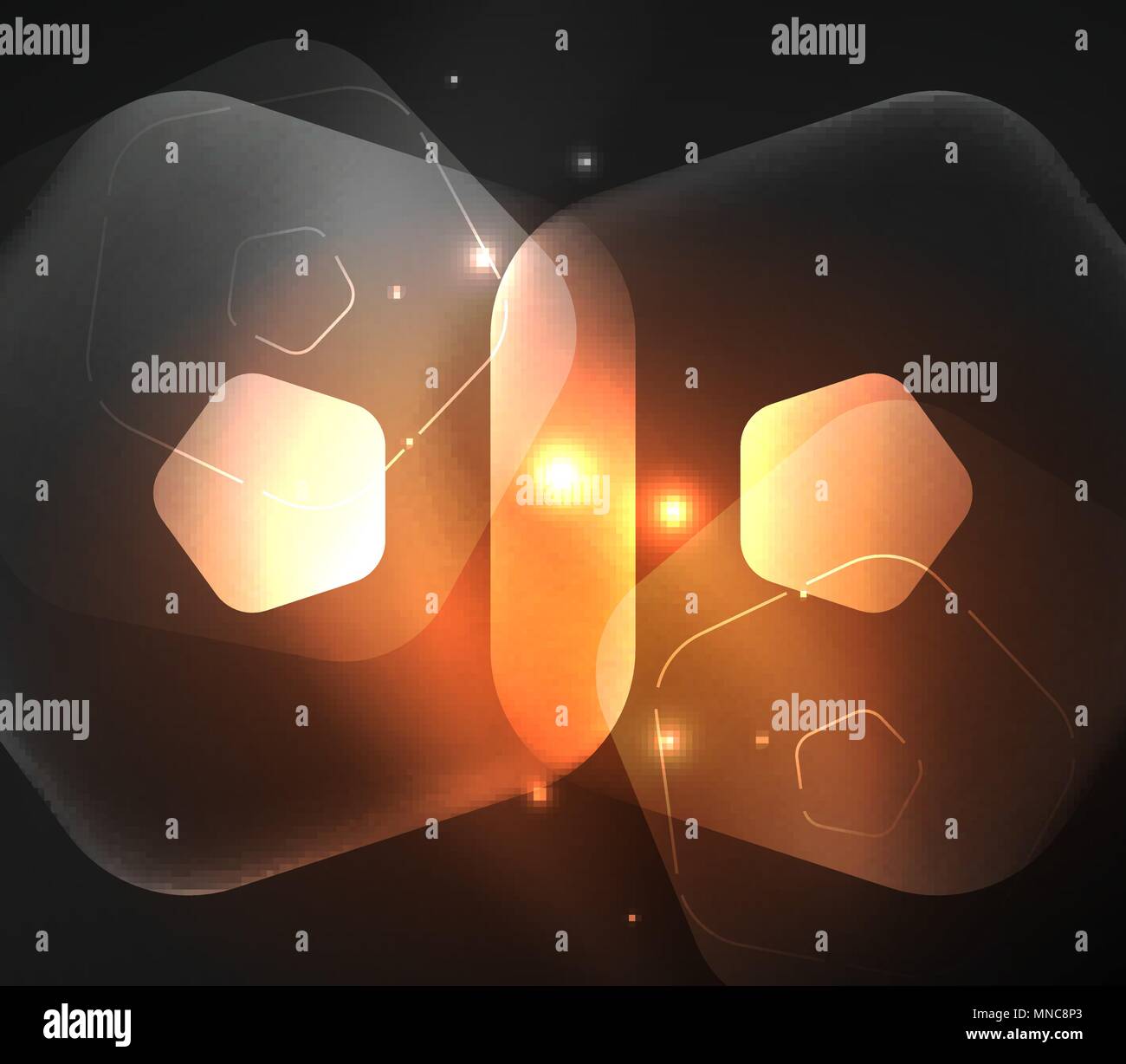 Transparent en verre lumineux, pentagans Résumé Contexte géométrique numérique. Transparent en verre orange éclatant d'pentagans résumé contexte numérique, géométrique. Vector illustration Illustration de Vecteur