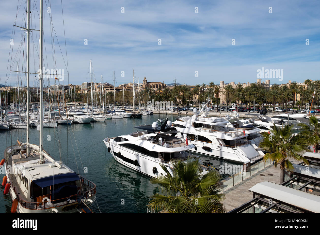 Le port de plaisance de Palma de Majorque, capitale de l'île espagnole de Majorque Photo Stock Le port de plaisance de Palma de Majorque, capitale de l'île espagnole de Majorque Photo Stock