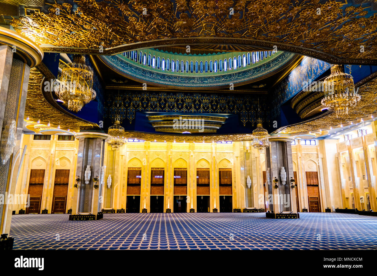 Koweït Grande Mosquée intérieur - 04-01-2015 à Koweït City, Koweït Banque D'Images