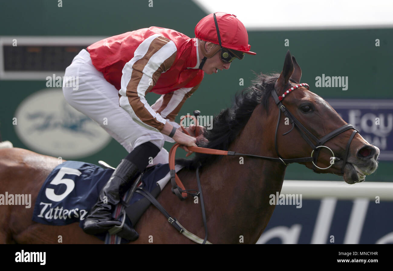 Donner et prendre monté par James Doyle Tattersalls Musidora remporte les enjeux au cours de la première journée du Festival à Dante 2018 hippodrome de York, New York. Banque D'Images