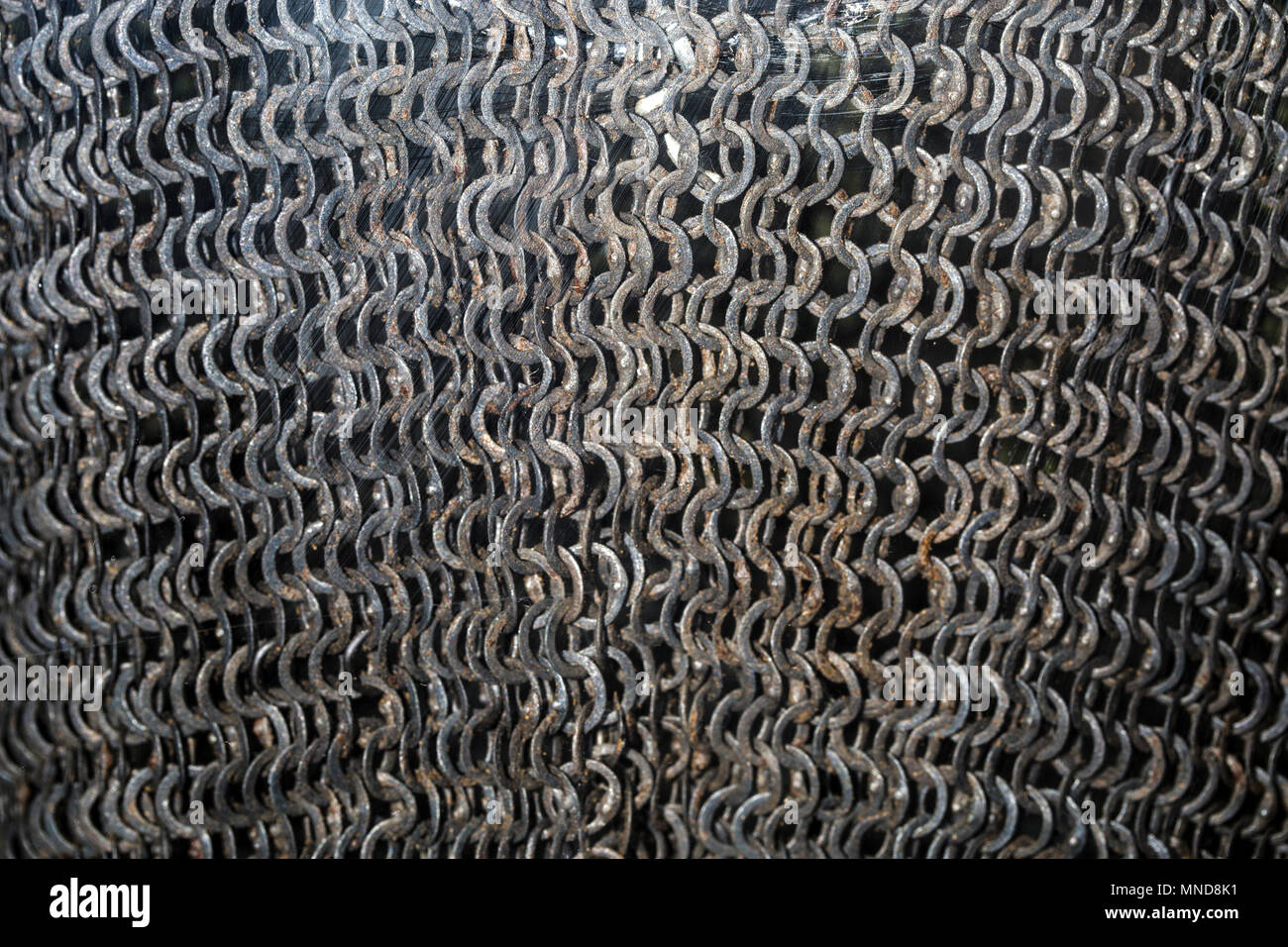 La texture de chain mail metal close-up, image de fond Banque D'Images