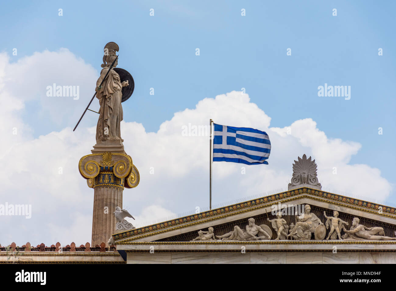 Statue d'Athéna à l'Académie d'Athènes, Grèce Banque D'Images