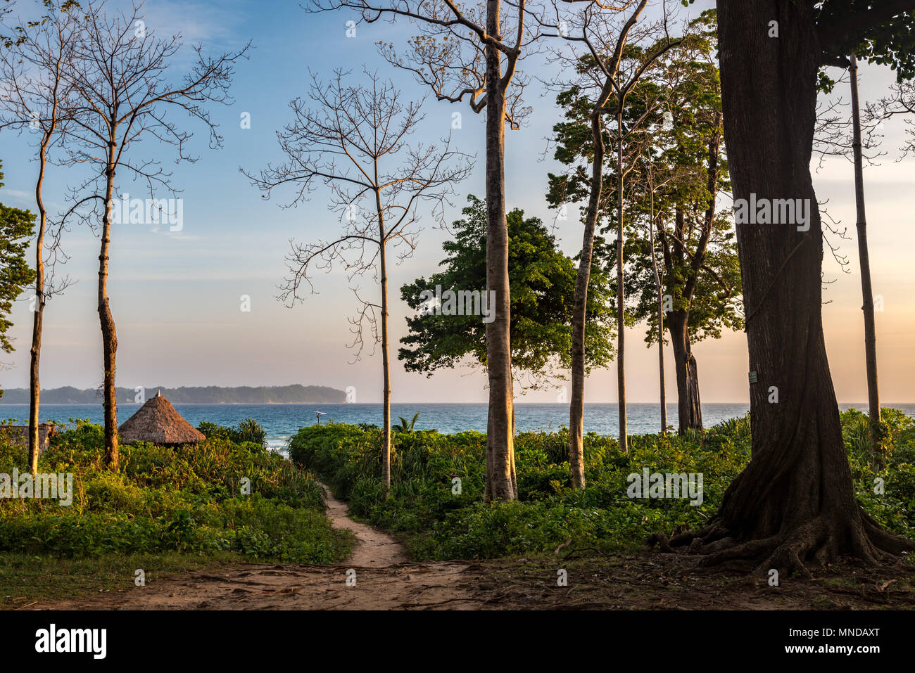 Lever du soleil à Neil island dans les îles Andaman et Nicobar, archipel de l'Inde Banque D'Images