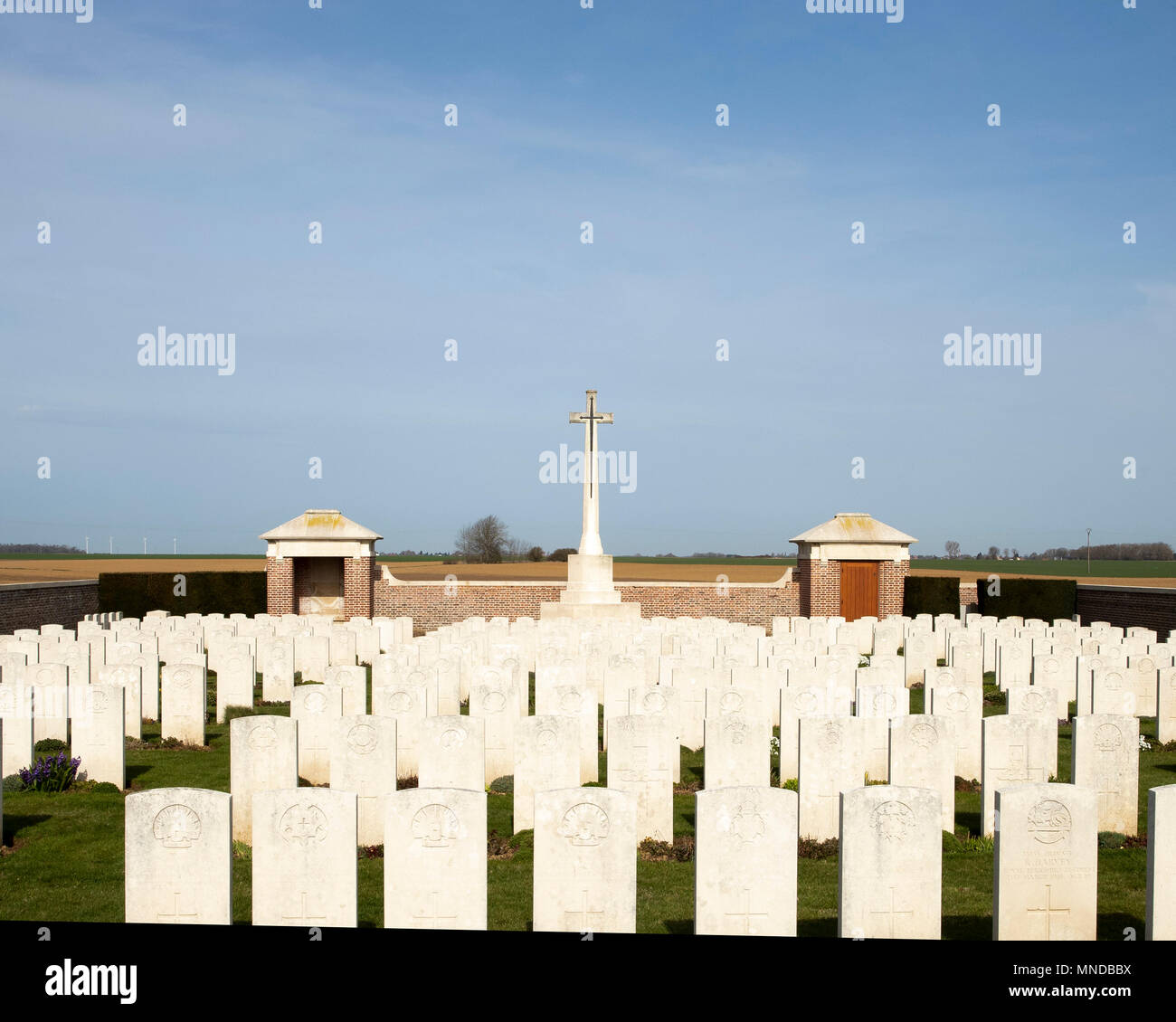 Fouquescourt CWGC Cimetière de la Grande Guerre Banque D'Images