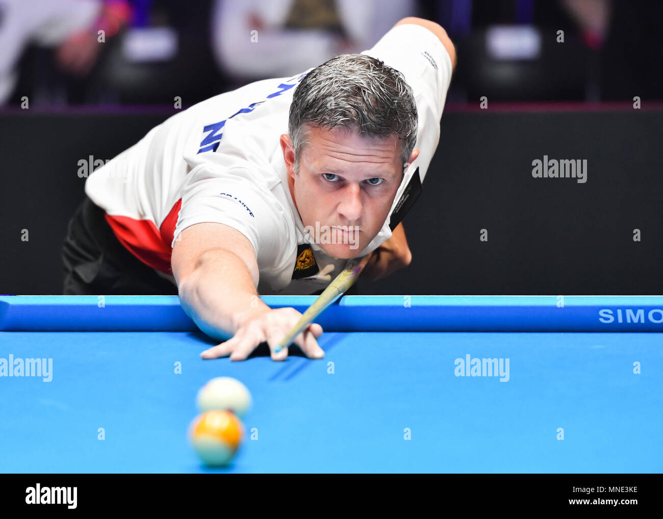 Shanghai, Chine. 16 mai, 2018. England's Mark Gray en action lors de la Coupe du monde 2018 : 1 piscine ronde - Angleterre contre l'Korean au gymnase (Luwan) Arena le mercredi, 16 mai 2018. SHANGHAI, CHINE. Credit : Taka Wu/Alamy Live News Banque D'Images