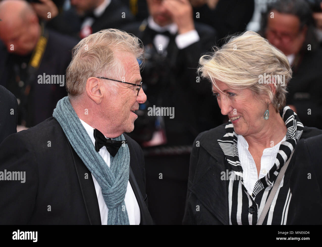 Cannes, France. 16 mai 2018 : Daniel Cohn-Bendit, Ingrid Apel assister à la "Burning' premiere au cours de la 71e festival de Cannes. Credit : Idealink Photography/Alamy Live News Banque D'Images