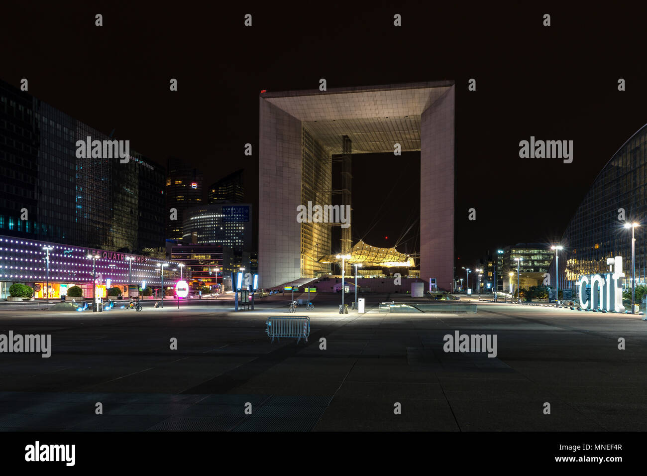Grande Arche de nuit Banque D'Images