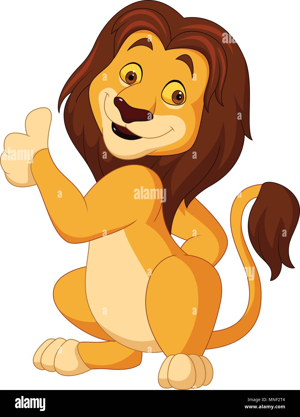 Cartoon lion giving thumb up Illustration de Vecteur