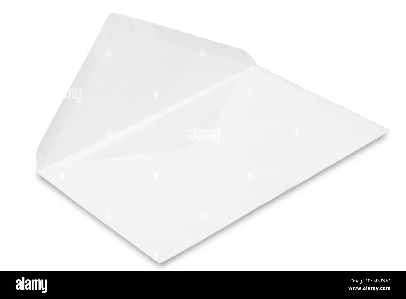 A l'ancienne enveloppe blanc isolé sur fond blanc. Banque D'Images