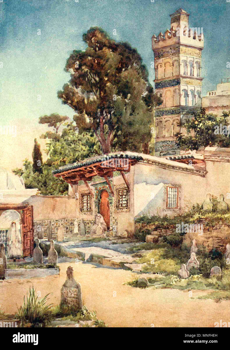 Mosquée de Sidi Abder Rahman, Alger, Algérie, vintage 1906 Banque D'Images