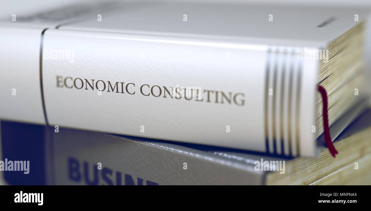 Le titre du livre sur la colonne vertébrale - Economic Consulting. 3d Banque D'Images