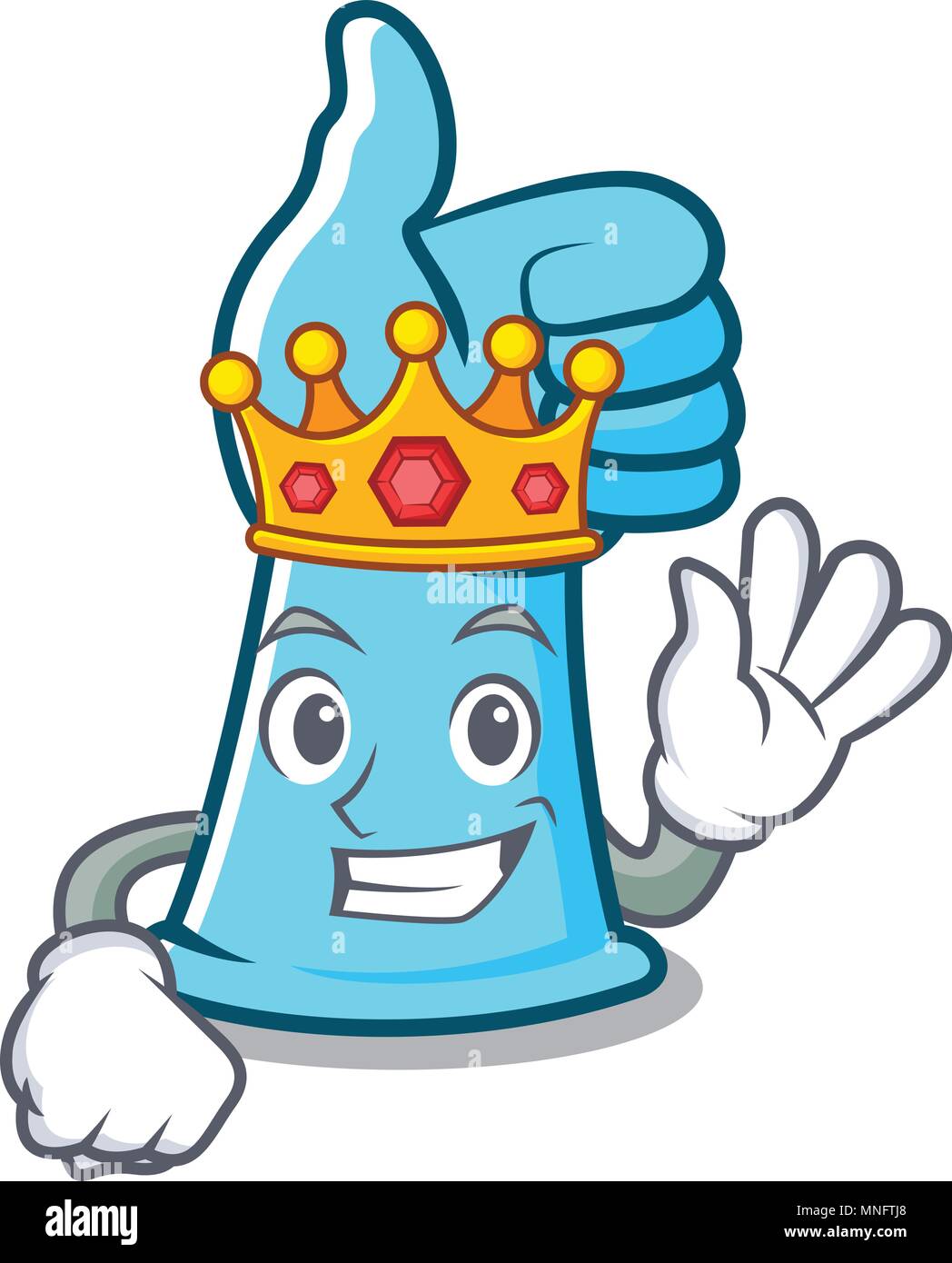 Gants en caoutchouc King mascot cartoon Illustration de Vecteur