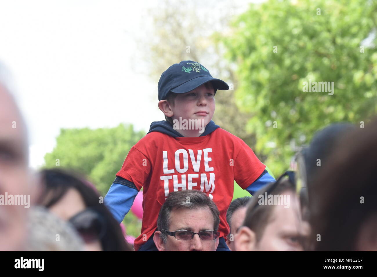 Dublin, Irlande. 12 mai, 2018. 'Stand up pro-vie pour la Vie' Rassemblement pour la conservation de la huitième modification dans le référendum à venir sur la loi sur l'avortement, qui aura lieu le 25 mai. Crédit : John Rooney/Pacific Press/Alamy Live News Banque D'Images