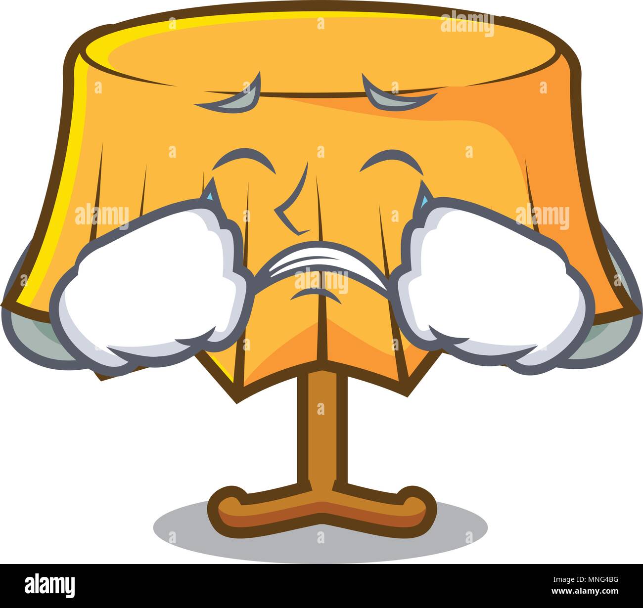 Pleurer table cloth mascot cartoon Illustration de Vecteur