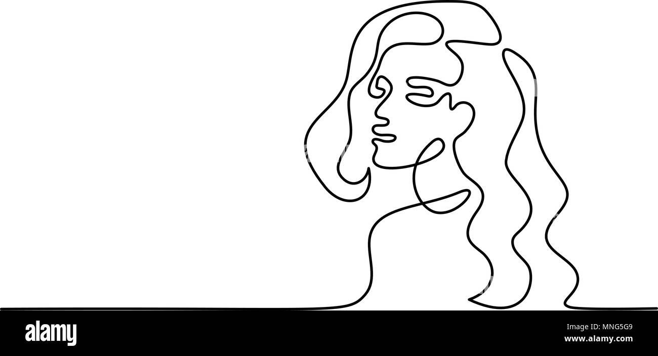 Résumé Portrait de femme logo Illustration de Vecteur