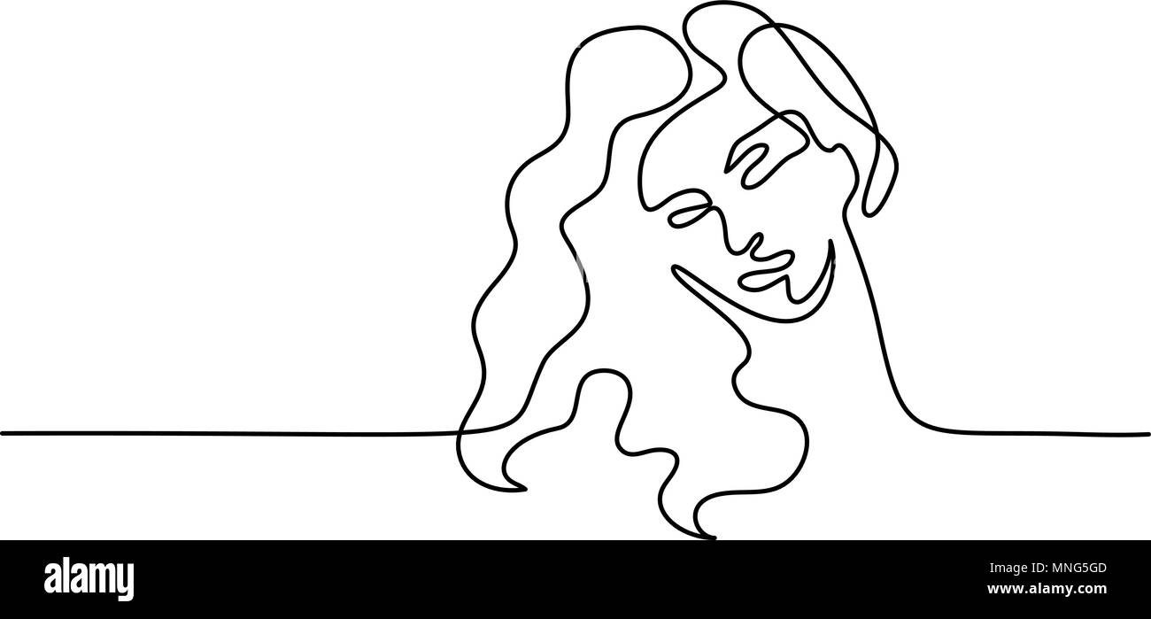 Résumé Portrait de femme logo Illustration de Vecteur