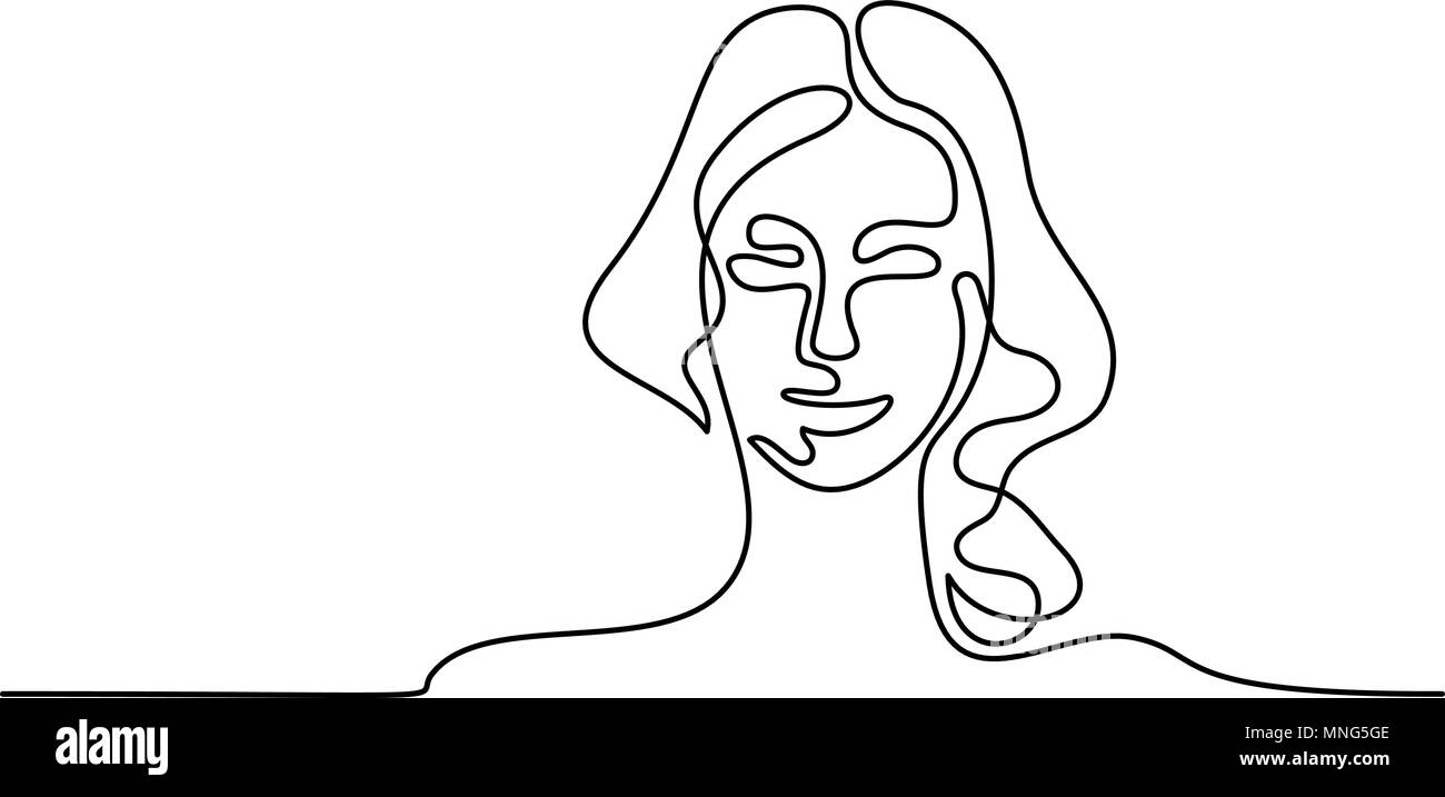 Résumé Portrait de femme logo Illustration de Vecteur