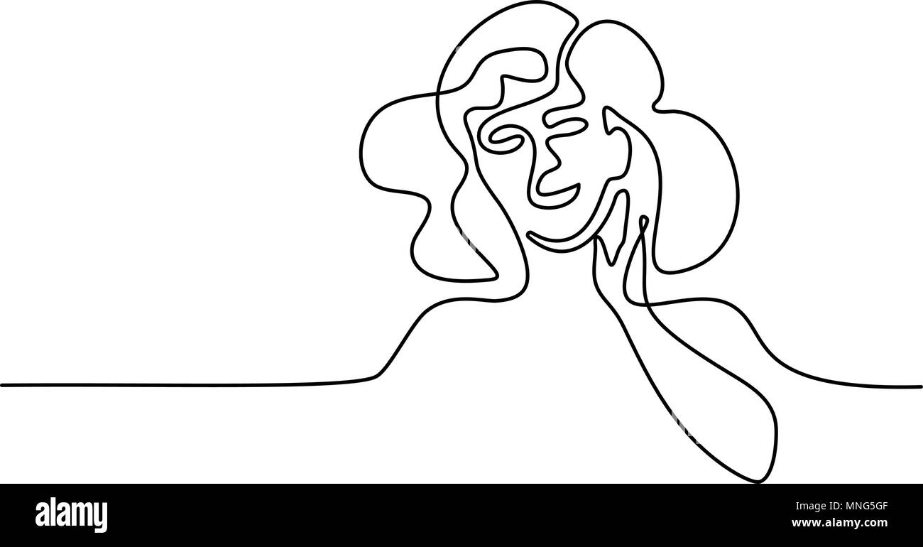 Résumé Portrait de femme logo Illustration de Vecteur