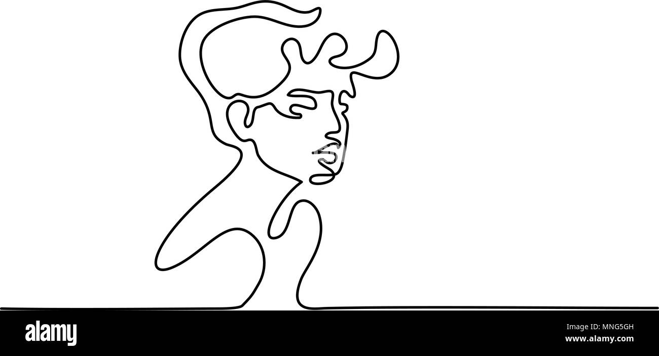 Résumé Portrait de femme logo Illustration de Vecteur