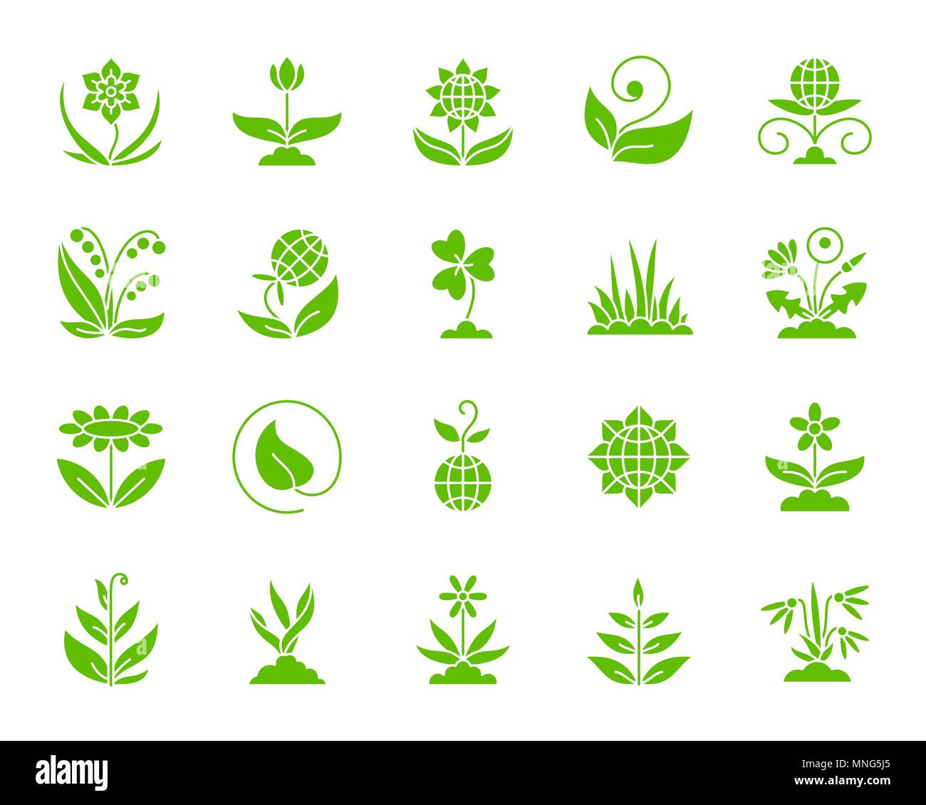 Jardin d'ossature icons set. Kit de connexion web isolés de fleur. Pictogramme monochrome plante collection comprend sprout, croissance, semis. Jardin simple s Illustration de Vecteur