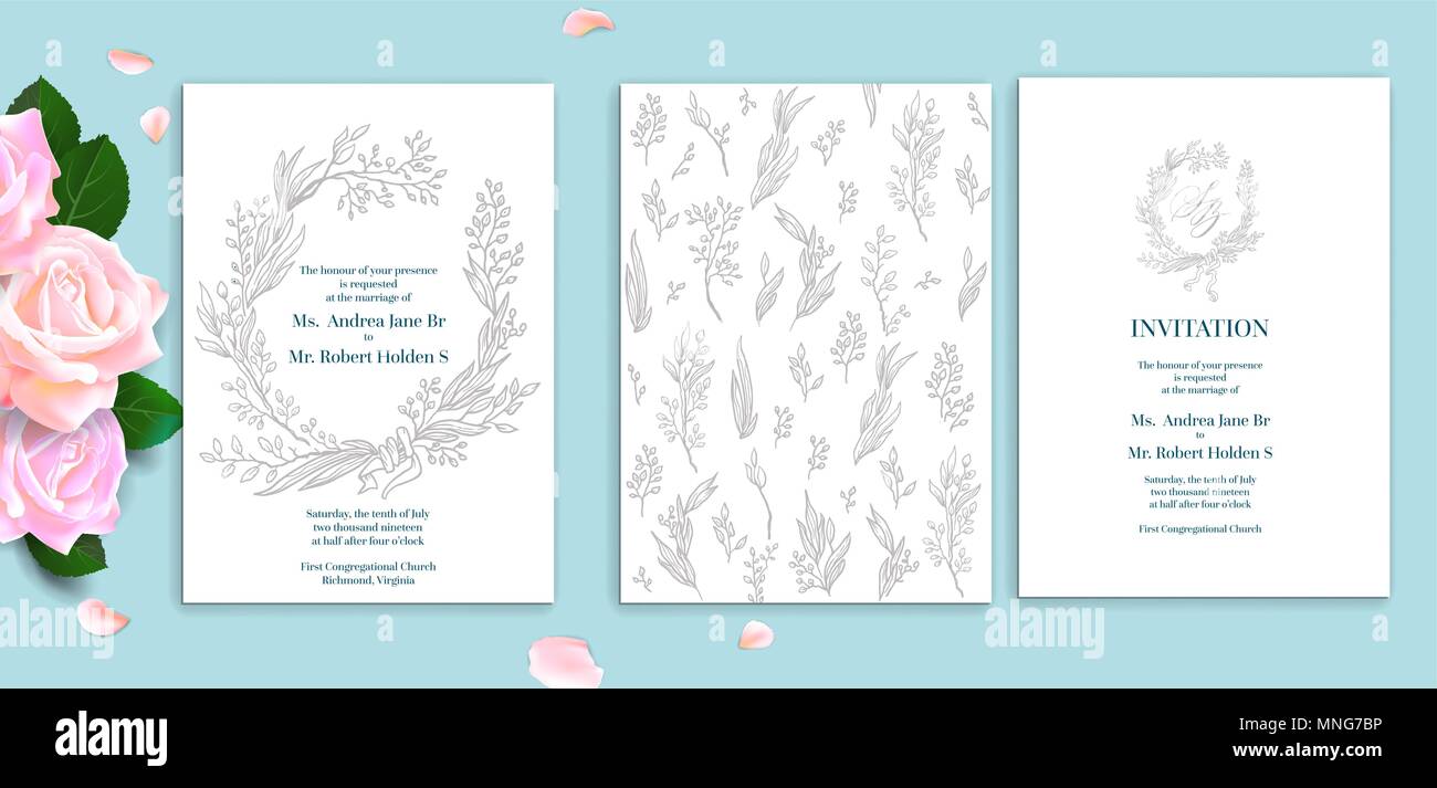 Carte de mariage Illustration de Vecteur