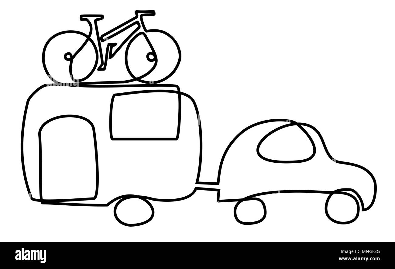 Des vacances voyage en voiture Illustration de Vecteur