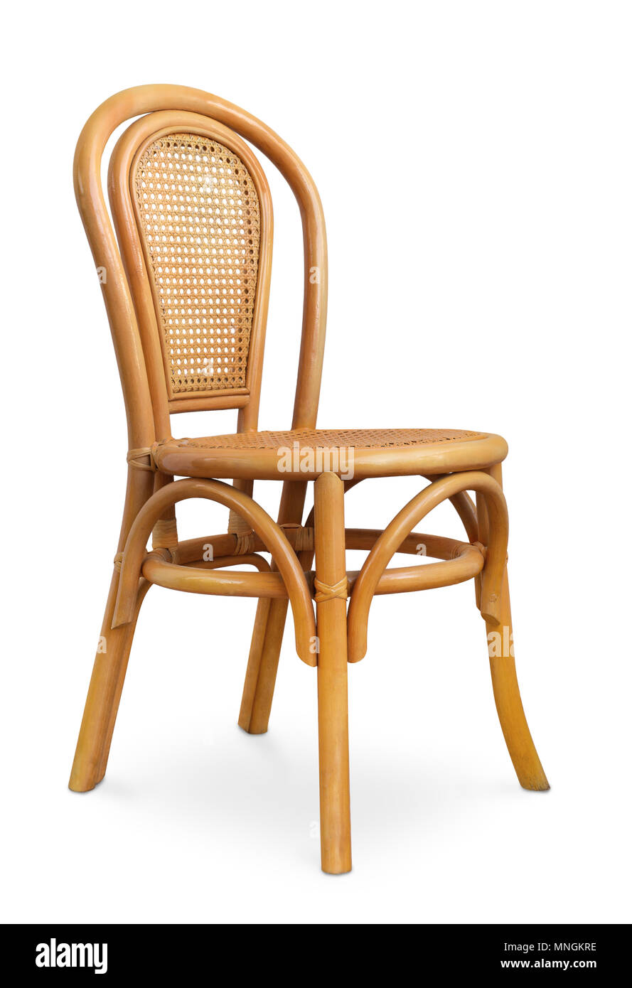 Chaise en rotin isolated on white Banque D'Images