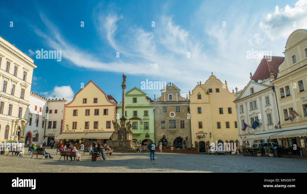 Place de la vieille ville de Cesky Krumlov, République Tchèque Banque D'Images