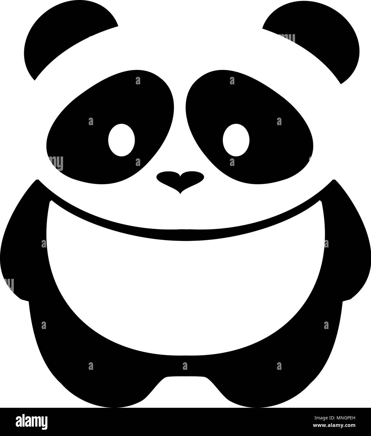 Vector illustration of cute panda silhouette. Modèle de conception de logo. Funny animal Panda paresseux logo icône concept. Illustration de Vecteur