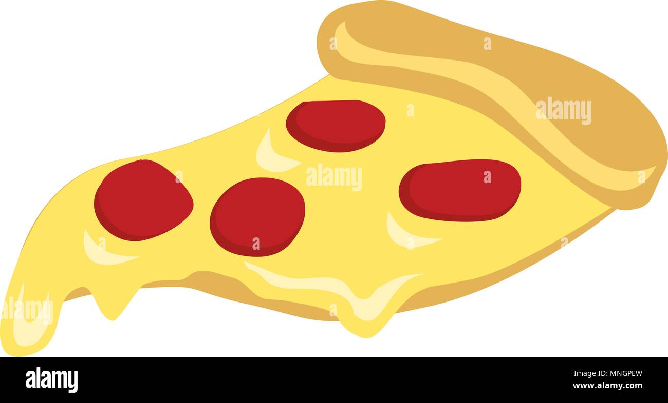 Illustration vecteur de pepperoni pizza slice Image Vectorielle Stock