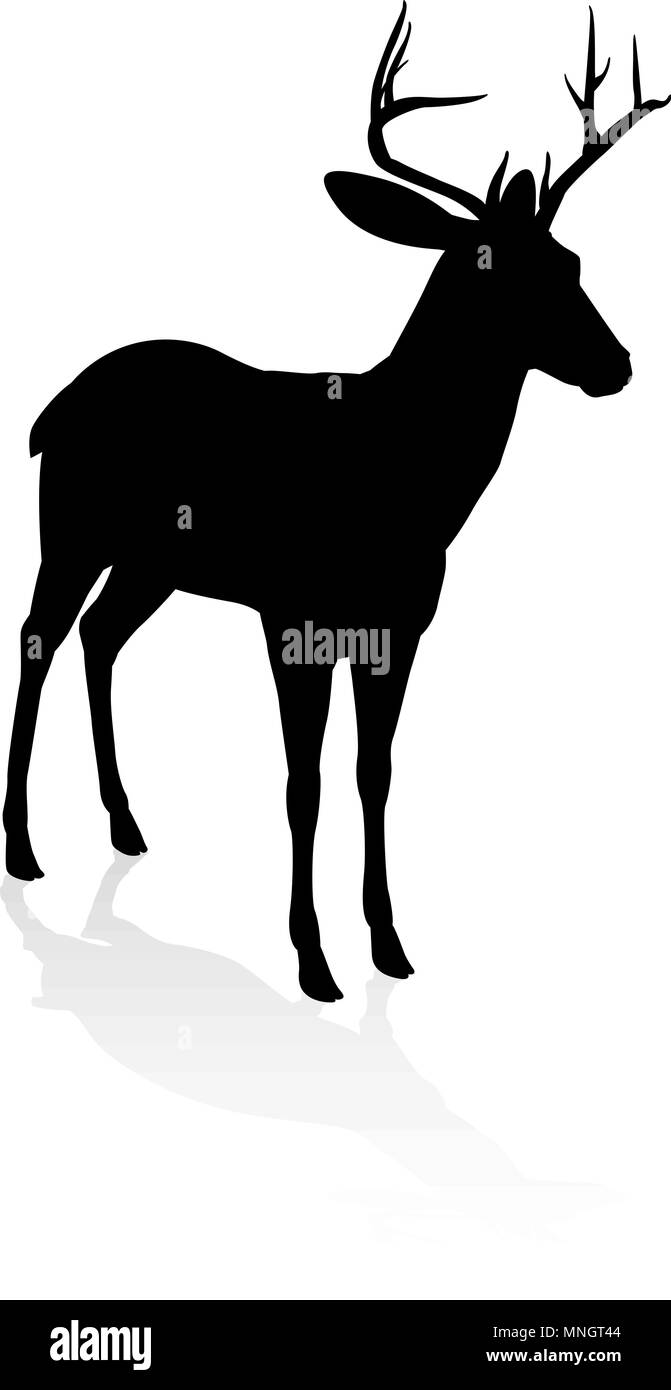 Silhouette Animal Deer Illustration de Vecteur