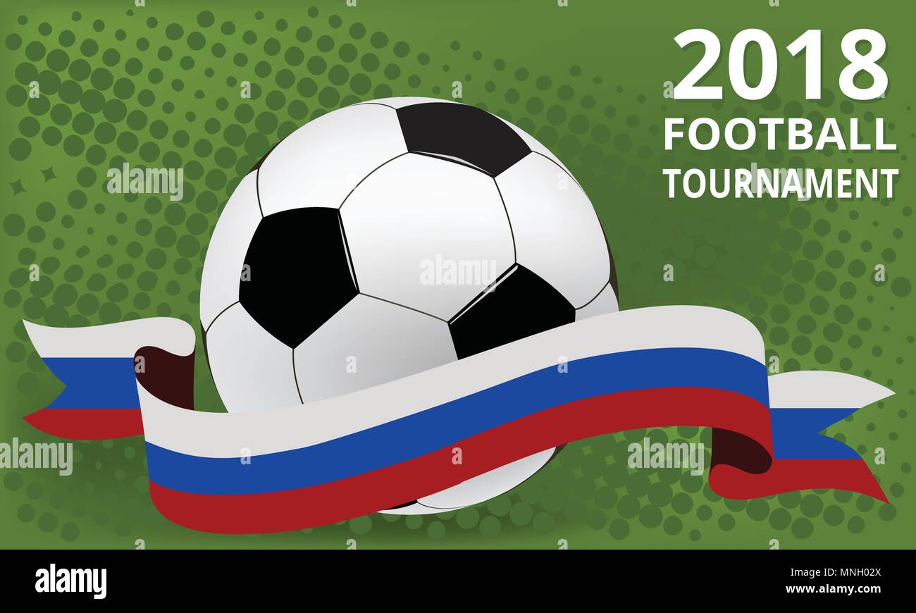 Championnat du monde 2018 de football cup.Contexte en Russie les couleurs du drapeau Illustration de Vecteur