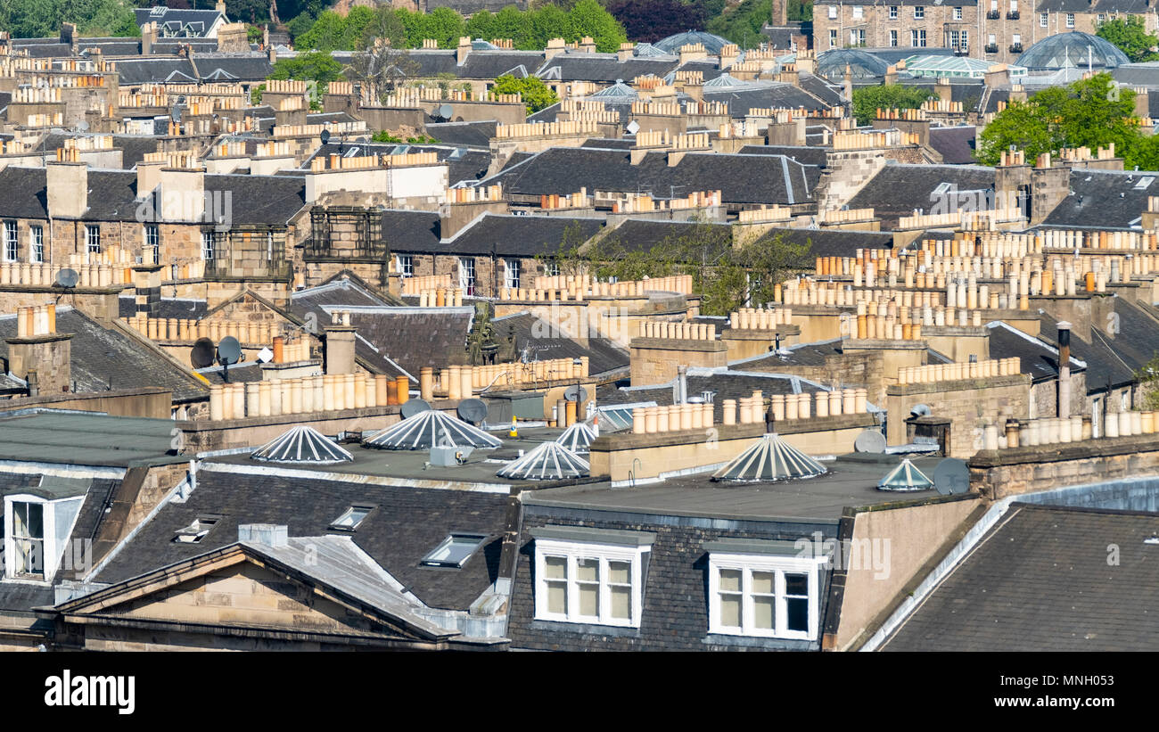 Vue sur les toits de la nouvelle ville d'Édimbourg, Écosse, Royaume-Uni, UK Banque D'Images