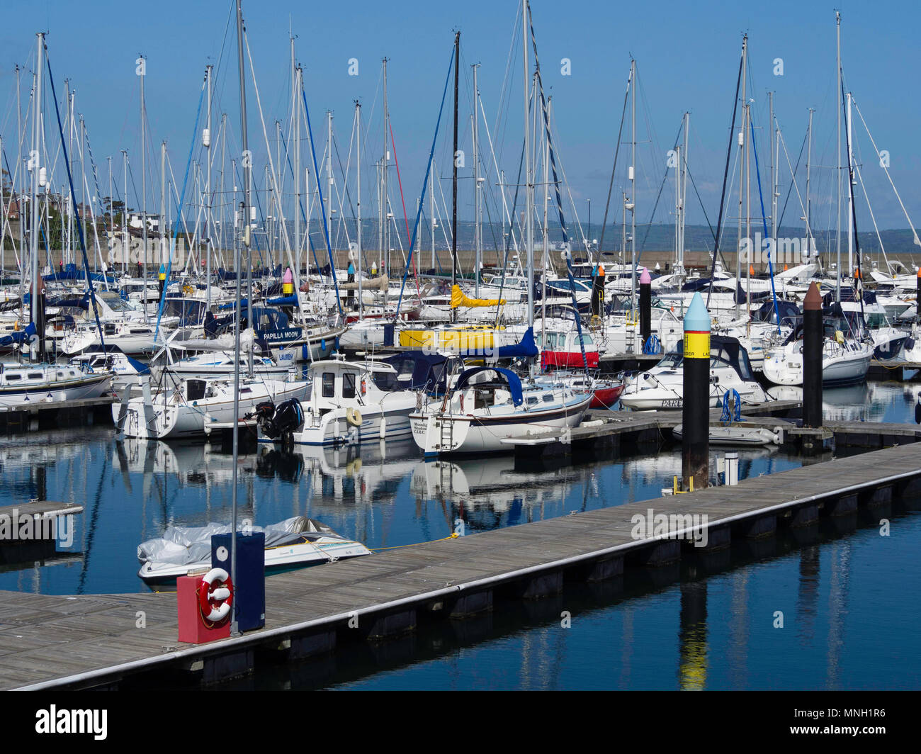 Yachts amarrés dans le port de plaisance de Bangor, Irlande du Nord Banque D'Images