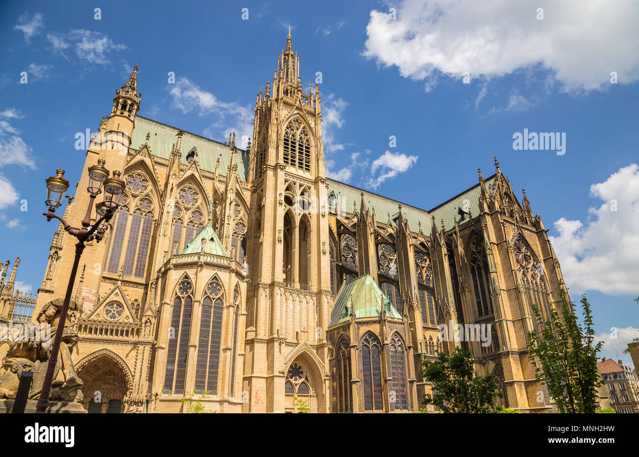 Cathédrale Saint-Etienne de Metz sur la Moselle France. Banque D'Images