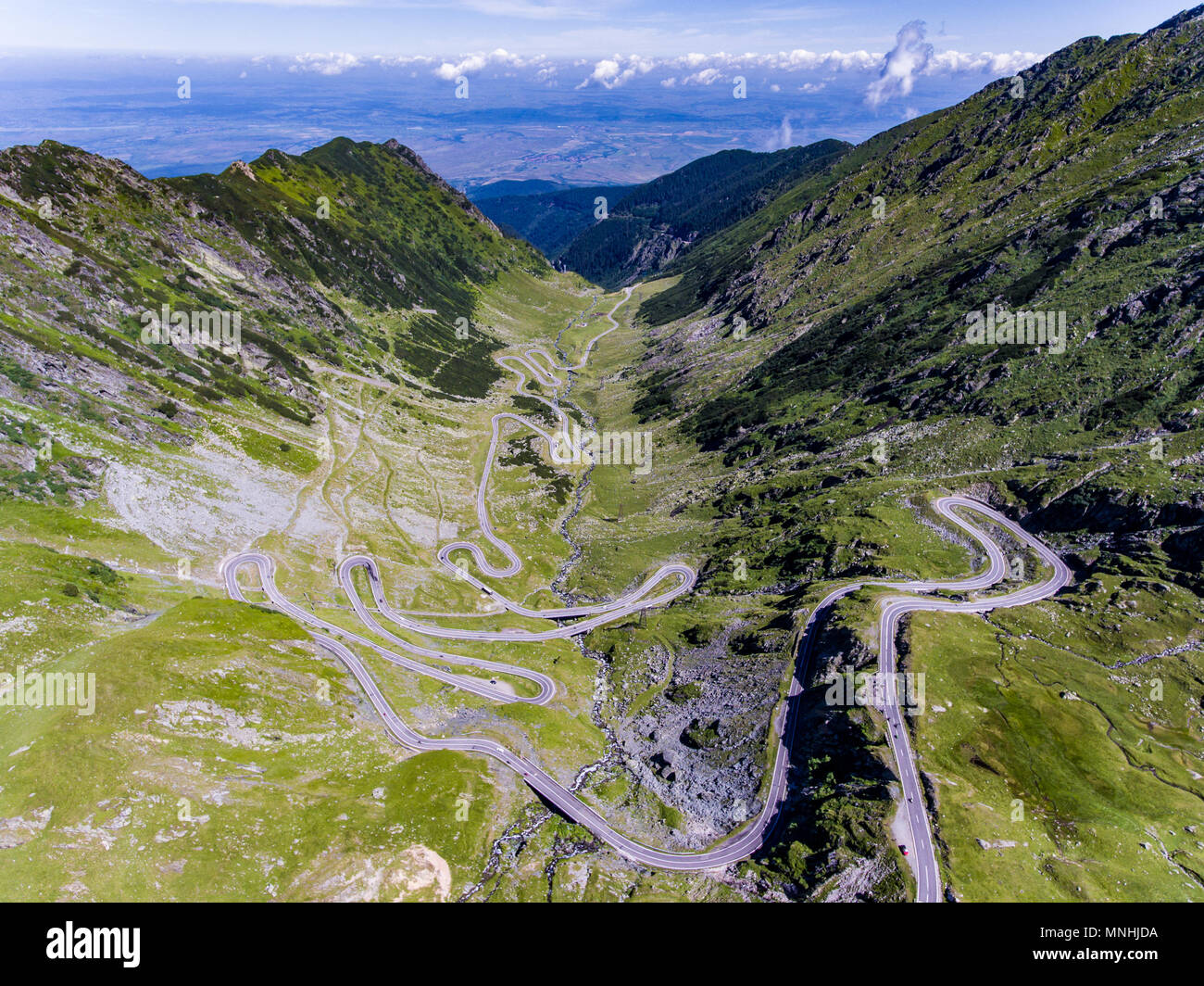 Montagne route Transfagarasan dans les Carpates de Transylvanie Roumanie Banque D'Images