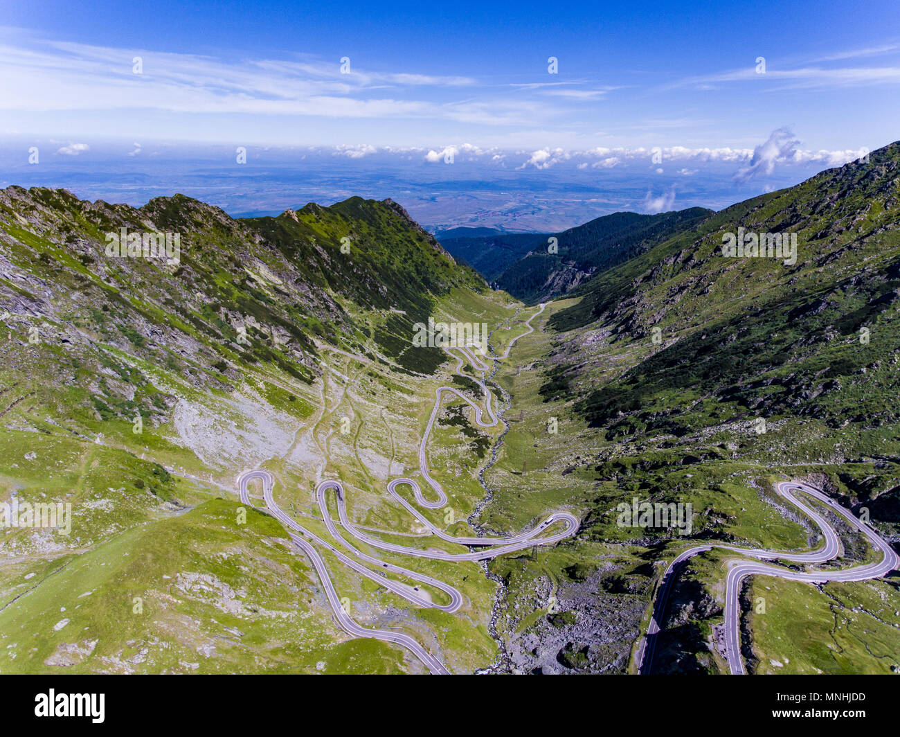 Montagne route Transfagarasan dans les Carpates de Transylvanie Roumanie Banque D'Images